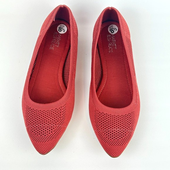 Market & Spruce Point Toe Flat Knit Slip On Shoes Terra Cotta US 8.5 NEW - Picture 2 of 10